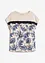 Maglia con fascia di pizzo e fantasia paisley, bonprix