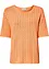 Maglia traforata in misto lino a mezze maniche, bonprix