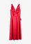 Abito midi in satin lucido con applicazione floreale, bonprix