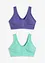 Reggiseno senza ferretto con chiusura anteriore e cotone biologico (pacco da 2), bonprix