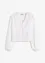 Blusa con inserto effetto uncinetto e frange, bonprix