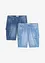 Bermuda cargo in jeans di puro cotone leggero, relaxed fit (pacco da 2), bonprix