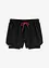 Pantaloni corti sportivi 2 in 1 ultra leggeri, bonprix