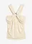 Top con scollo all'americana e fibbia decorativa martellata, bonprix