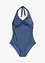 Costume intero effetto denim con scollo all'americana, bonprix