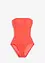 Costume intero a trama operata con spalline trasparenti, bonprix