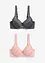 Reggiseno con ferretto e pizzo delicato (pacco da 2), bonprix