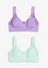 Reggiseno t-shirt senza ferretto con cotone (pacco da 2), bonprix