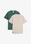 Maglia serafino a maniche corte in puro cotone biologico (pacco da 2), bonprix