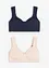 Reggiseno t-shirt minimizer senza ferretto con cotone biologico (pacco da 2), bonprix