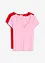 Maglia a costine con dettaglio in pizzo (pacco da 2), bonprix