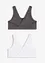 Reggiseno bustier double face con cotone biologico morbido (pacco da 2), bonprix