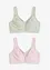 Reggiseno senza ferretto  con cotone biologico (pacco da 2), bonprix