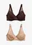 Reggiseno con ferretto ed effetto lucido (pacco da 2), bonprix