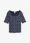 Maglia a coste a mezze maniche con stampa a fiori, bonprix