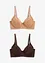 Reggiseno con ferretto ed effetto lucido (pacco da 2), bonprix