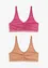 Bralette con cotone e pizzo (pacco da 2), bonprix
