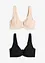 Reggiseno t-shirt con ferretto in cotone elasticizzato (pacco da 2), bonprix