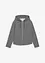 Felpa con zip e cappuccio in tessuto effetto neoprene, bonprix