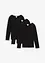 Maglia a maniche lunghe in puro cotone (pacco da 3), bonprix