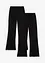 Pantaloni a gamba svasata in jersey elasticizzato misto con cotone biologico (confezione da 2), bonprix