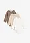 Body estensibile a manica lunga in puro cotone (pacco da 3), bonprix