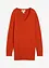 Maglione lungo basic in filato fine con scollo a V, bonprix