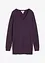 Maglione lungo basic in filato fine con scollo a V, bonprix