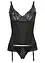 Corsetto con reggicalze e perizoma ouvert (set 2 pezzi), bonprix