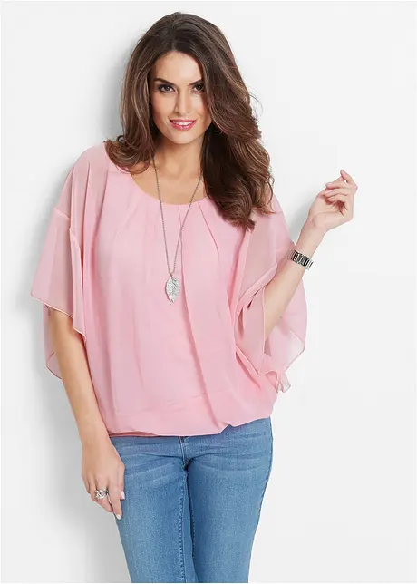 Blusa in chiffon con canotta, bonprix