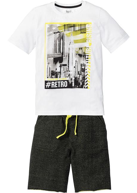 Bonprix Bambino Abbigliamento Completi Set T-shirt e bermuda set 2 pezzi Bianco 