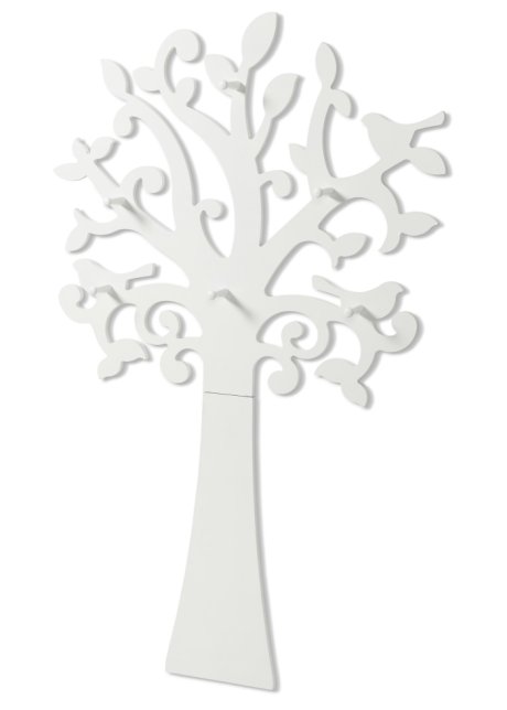 Dal look originale: appendiabiti a forma di albero con uccellini - Bianco