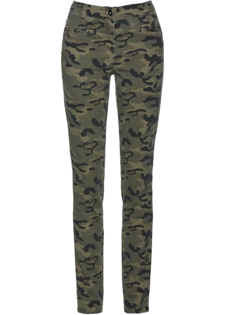 Pantaloni cargo in fantasia camouflage skinny Verde Bonprix Donna Abbigliamento Pantaloni e jeans Pantaloni Pantaloni cargo 