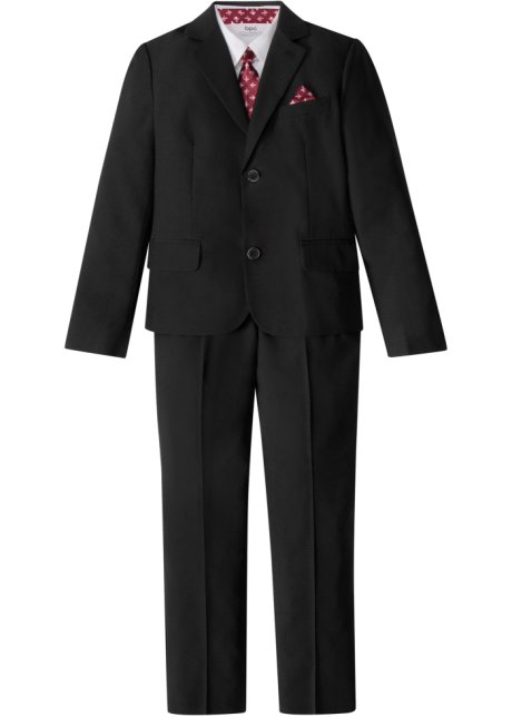 Completo cravatta Bonprix Bambino Abbigliamento Completi Set Nero set 4 pezzi camicia 