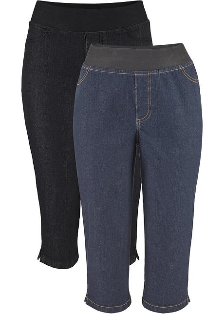 Jeans elasticizzati capri comfort (pacco da 2) - Blu scuro / nero, T.N.
