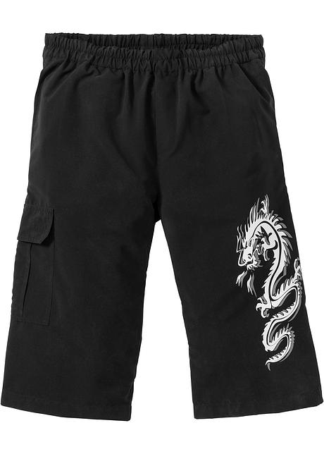 Bermuda lunghi con stampa cool - Nero