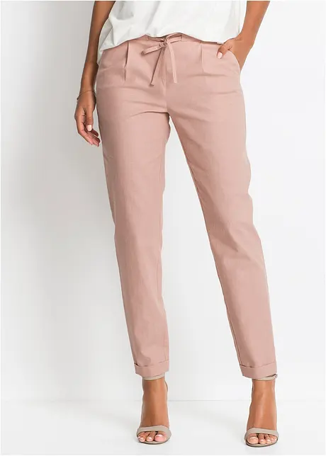 Pantaloni in misto lino, bonprix