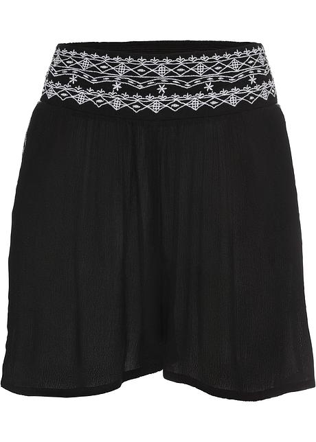 Shorts stilosi in tessuto stropicciato - Nero fantasia