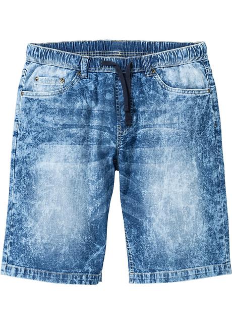 Bermuda trendy in jeans con cinta elastica - Blu denim