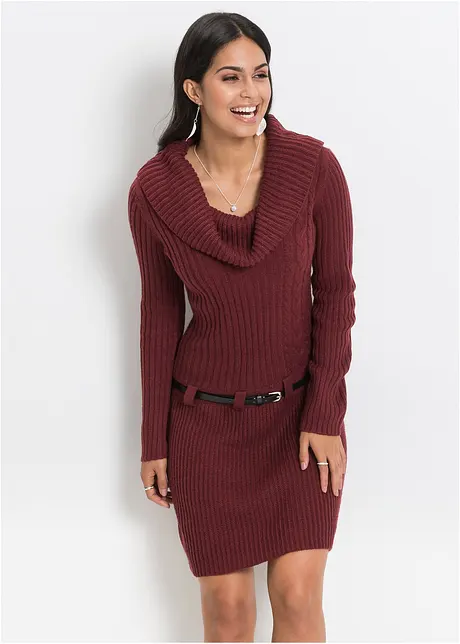 Abito in maglia con cintura, BODYFLIRT