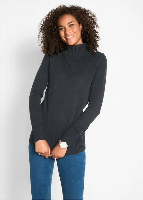 Maglione basic a collo alto, bonprix