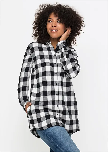 Camicia lunga in flanella, bonprix