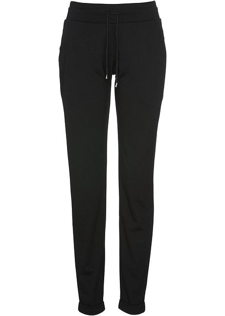 Pantaloni con cinta elastica e cordoncino - Nero