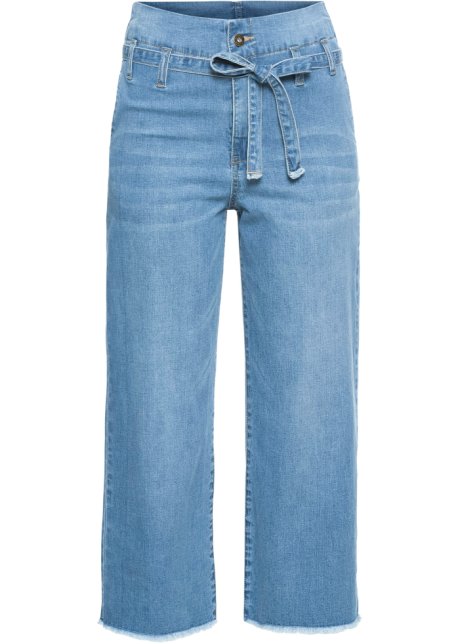 Blu Pantaloni culotte in denim Bonprix Donna Abbigliamento Pantaloni e jeans Pantaloni Pantaloni culottes 