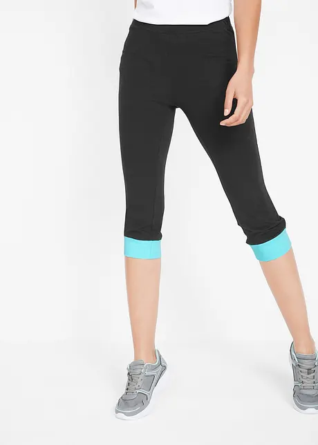 Leggings a pinocchietto sportivi con bordi a contrasto, bonprix