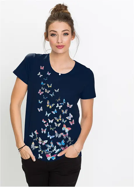 T-shirt con farfalle, bonprix