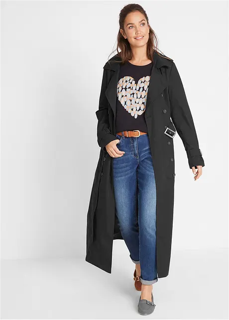 Trench lungo con cintura, bonprix