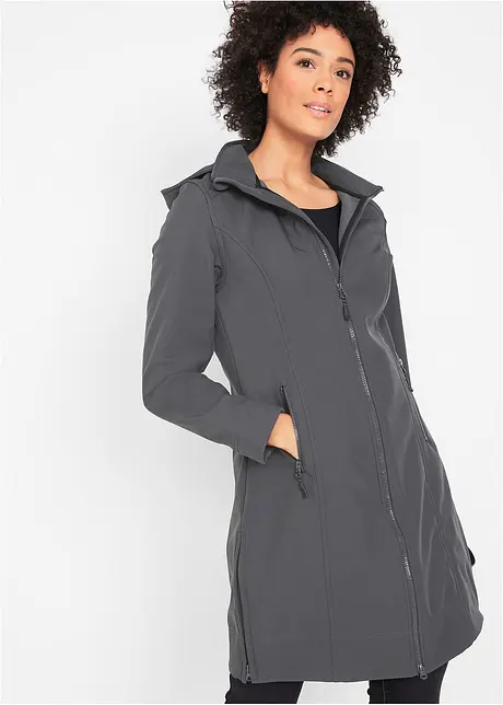 Giacca lunga in softshell idrorepellente, bonprix