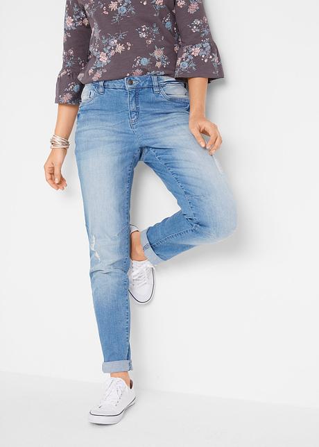 Jeans ampi con zone sdrucite - Blu medio, T.N.