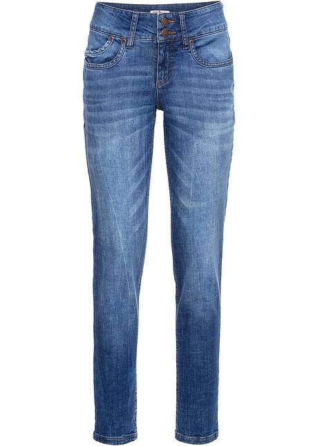 Jeans elasticizzati dal taglio classico con chiusura a due bottoni - Blu  used, T.N.